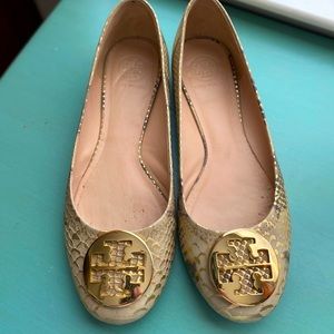 Tory Burch Snake Skin Flats